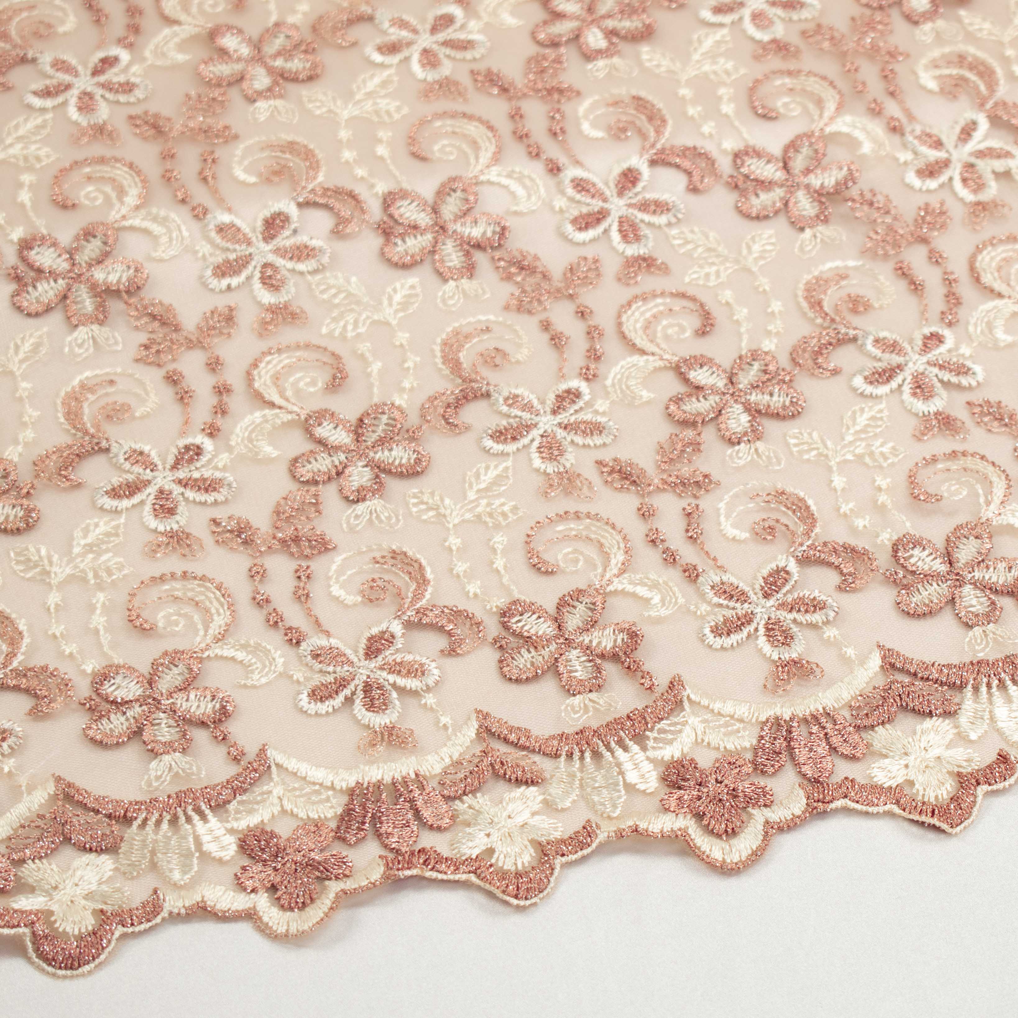 Metallic Floral Lace Design-1 Rose Gold