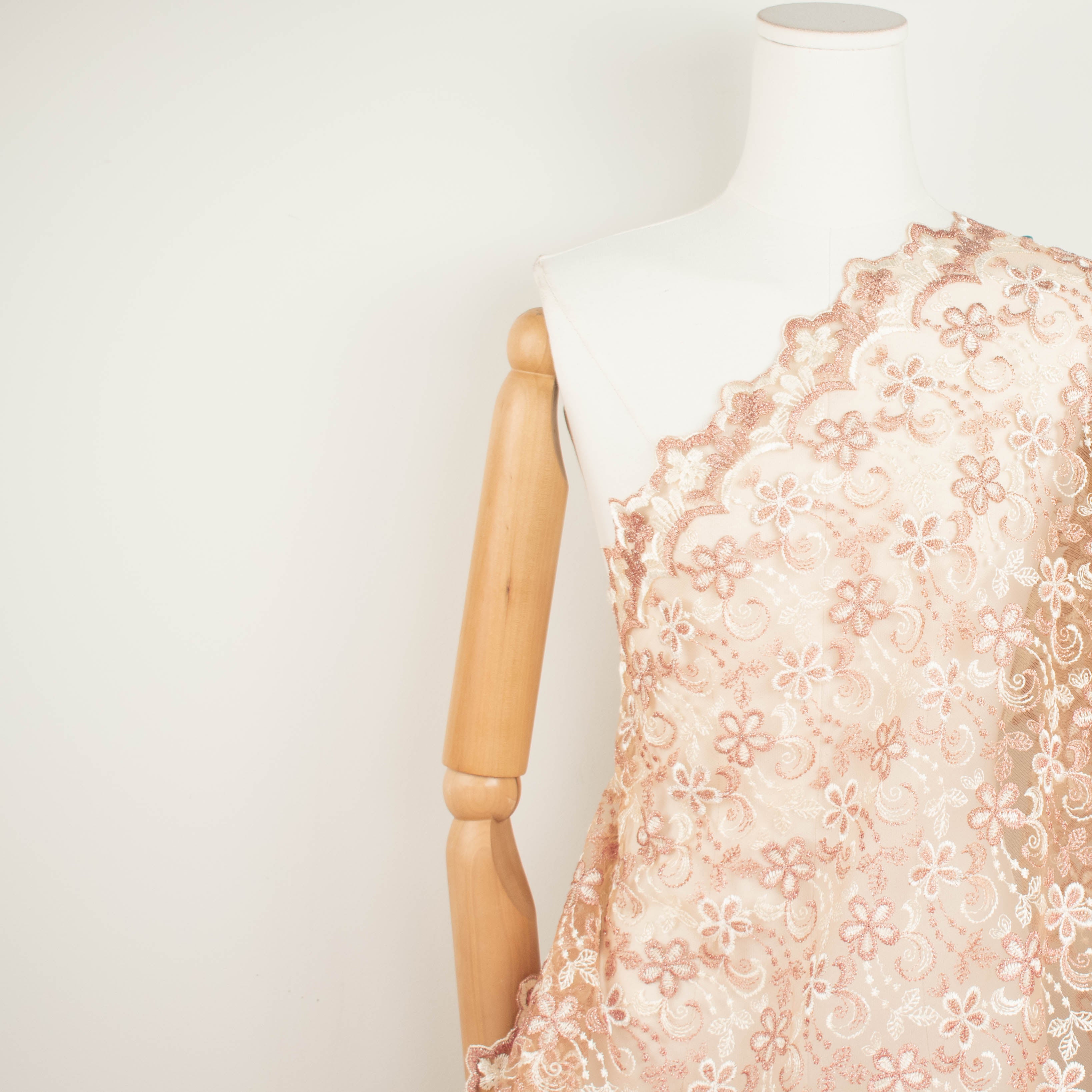 Metallic Floral Lace Design-1 Rose Gold