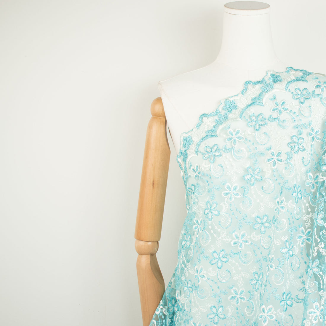 Metallic Floral Lace Design-1 Blue