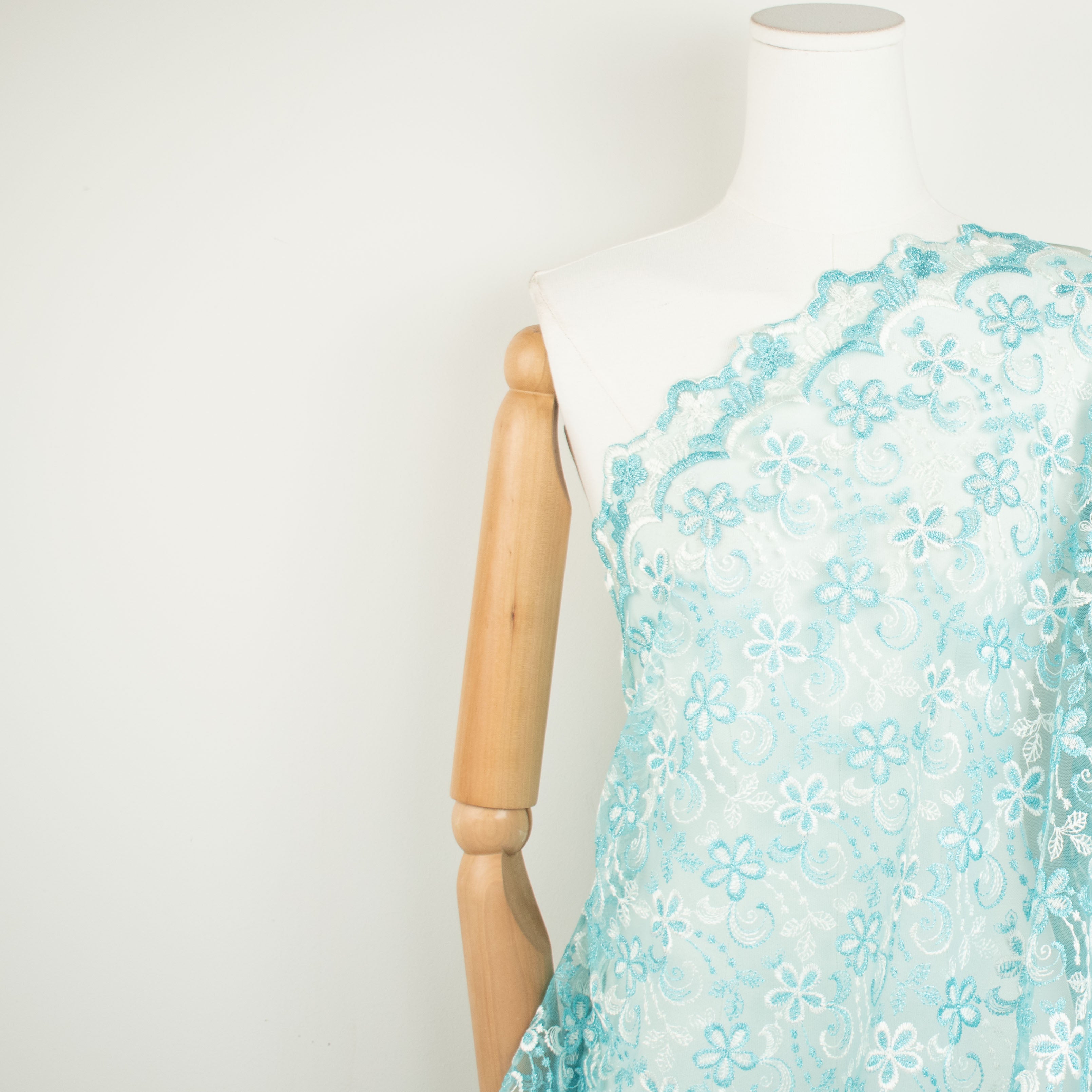 Metallic Floral Lace Design-1 Blue