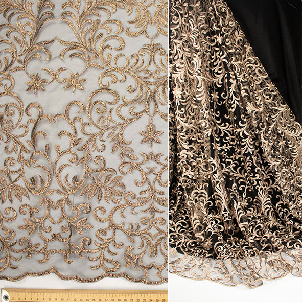 Metallic Embroidered Floral Vine Lace Design-1 – Homecraft Textiles