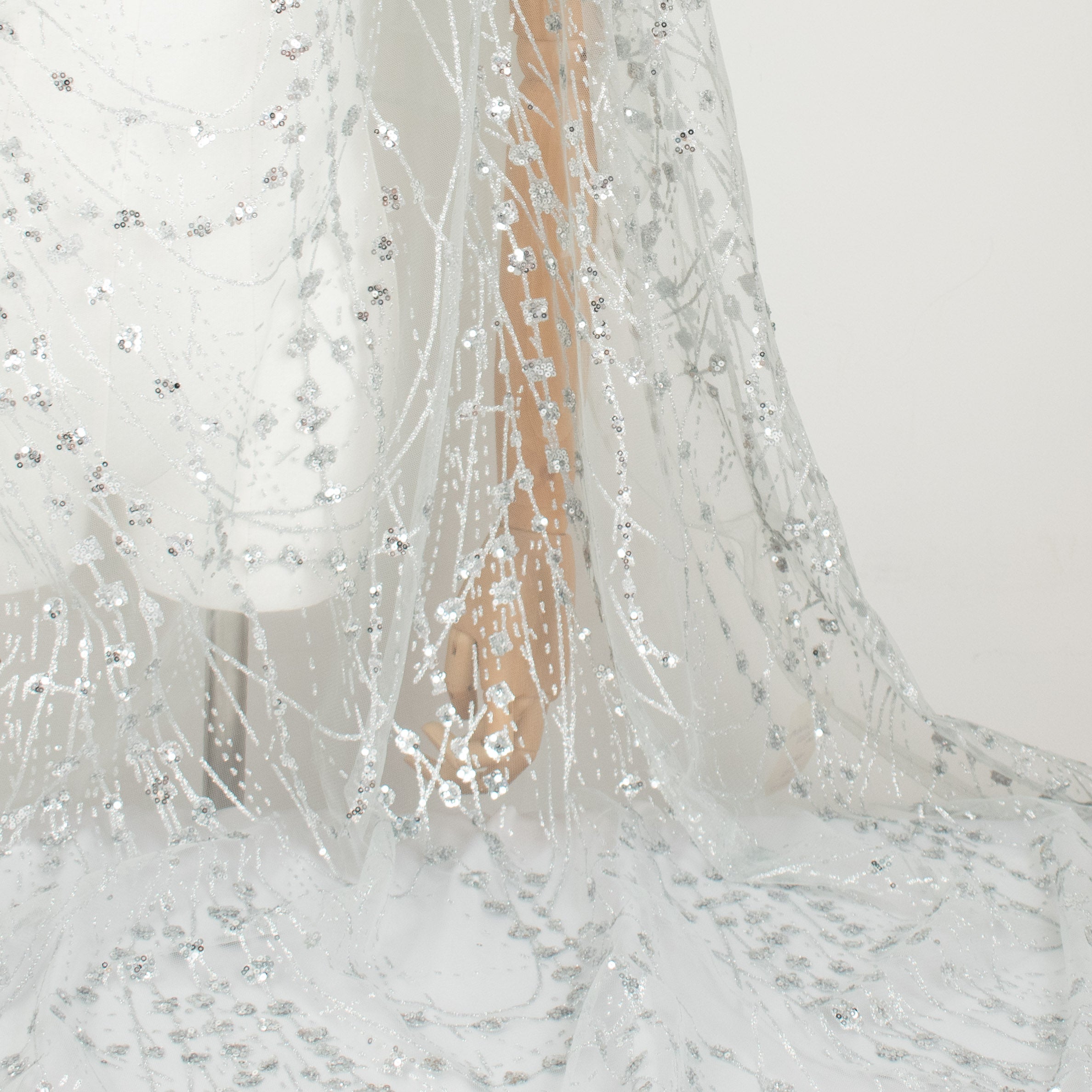 Metallic Glitter Sequin Mesh Lace