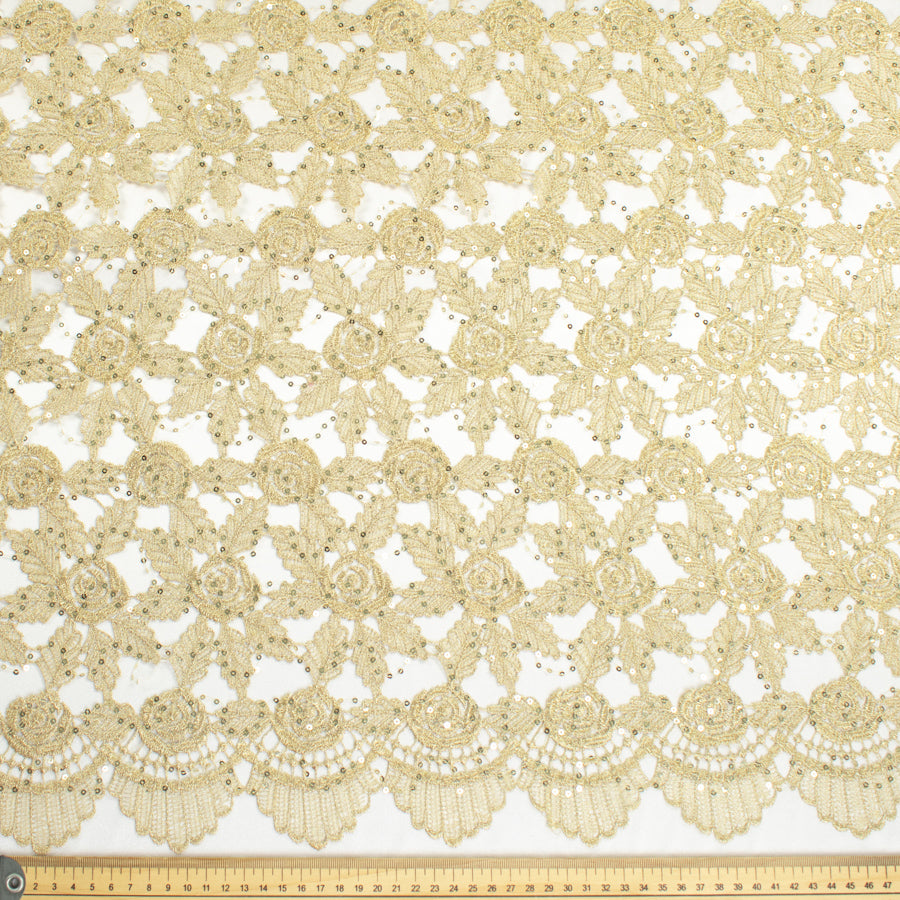 Metallic Sequin Guipure Lace