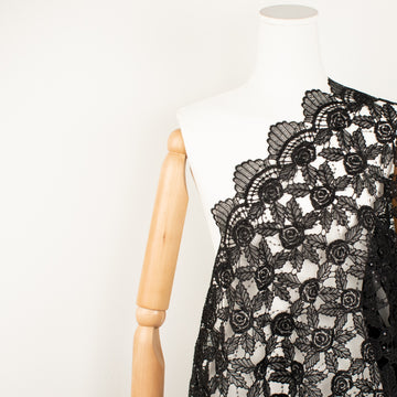 Metallic Sequin Guipure Lace Black