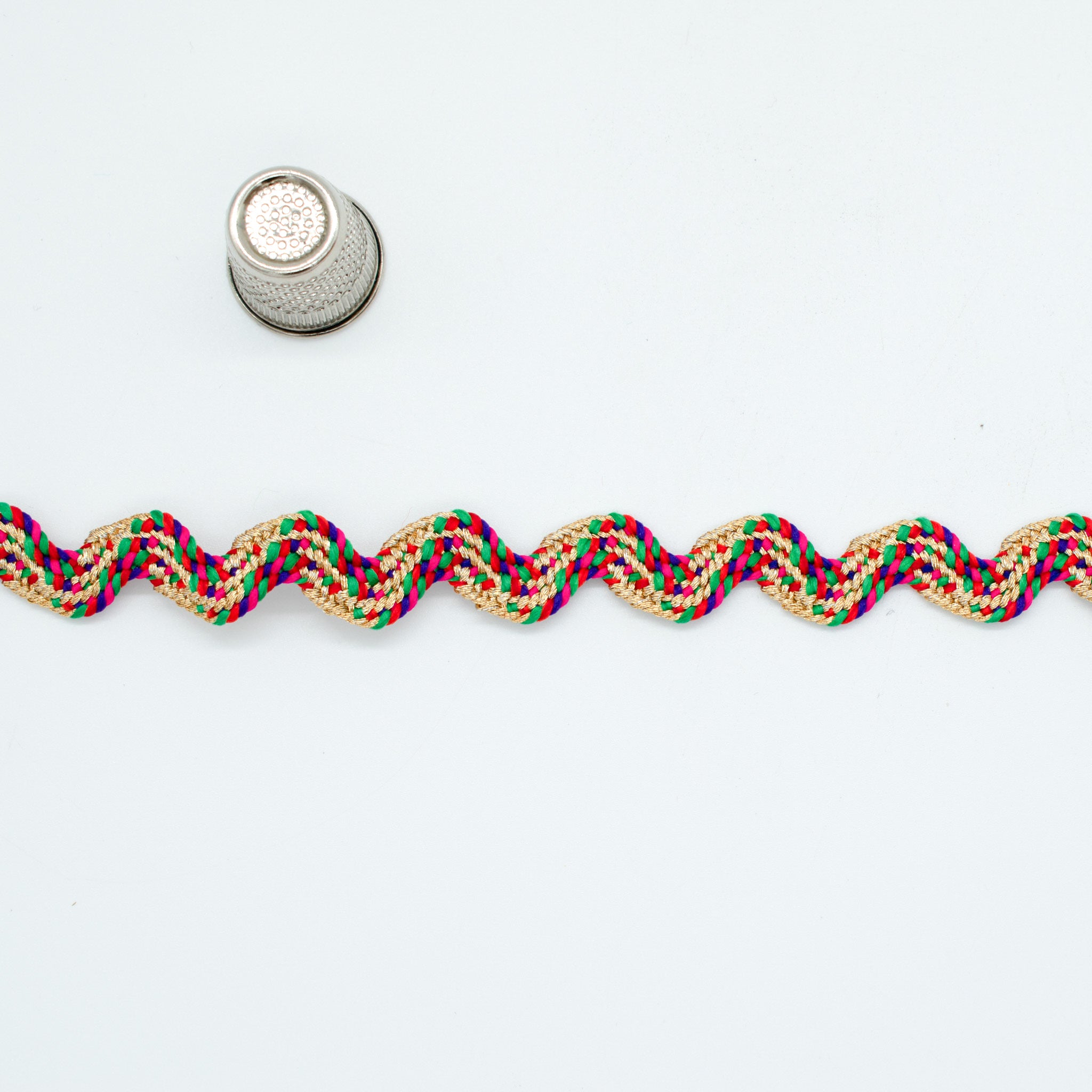 Rainbow/Multi Metallic Ric Rac Trim