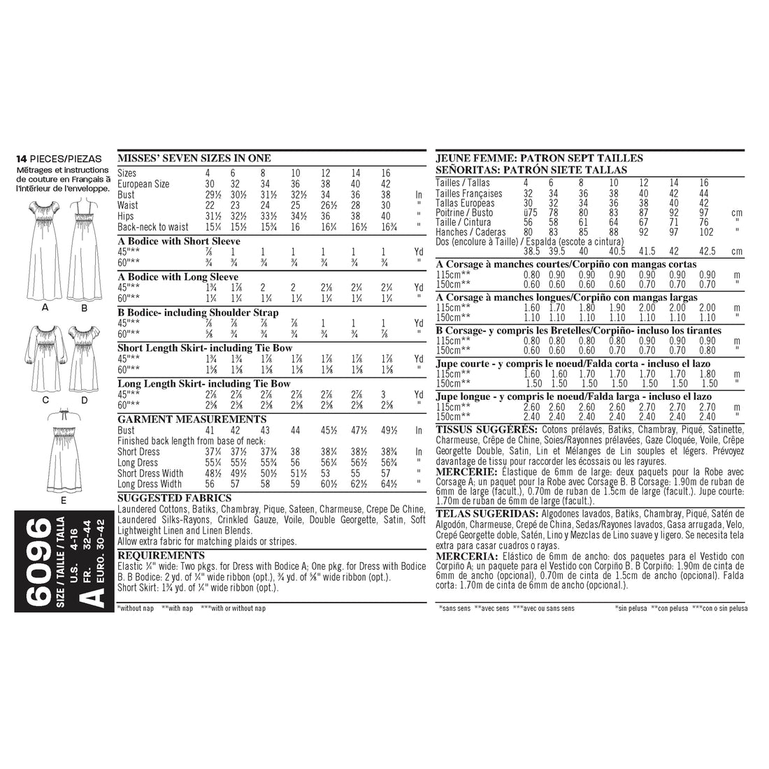 Misses' Dresses - New Look Sewing Pattern N6096