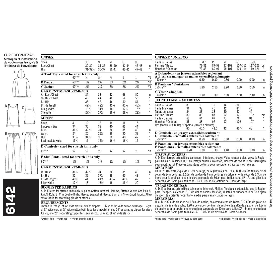 Miss/Men Separates - New Look Sewing Pattern N6142