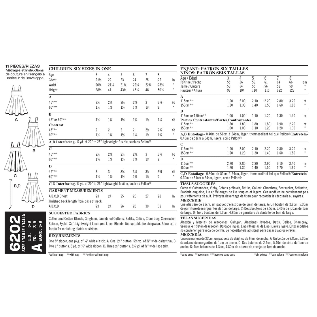 Child's Dress and Sash - New Look Sewing Pattern N6202