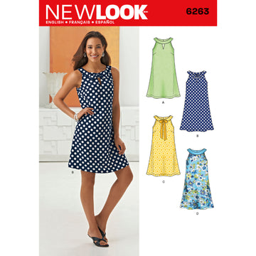 Misses' A- Line Dress - New Look Sewing Pattern N6263