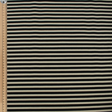 Black Natural Medium Stripe Cotton Canvas Print