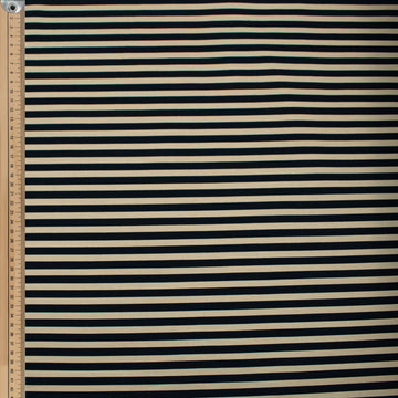 Navy Natural Medium Stripe Cotton Canvas Print