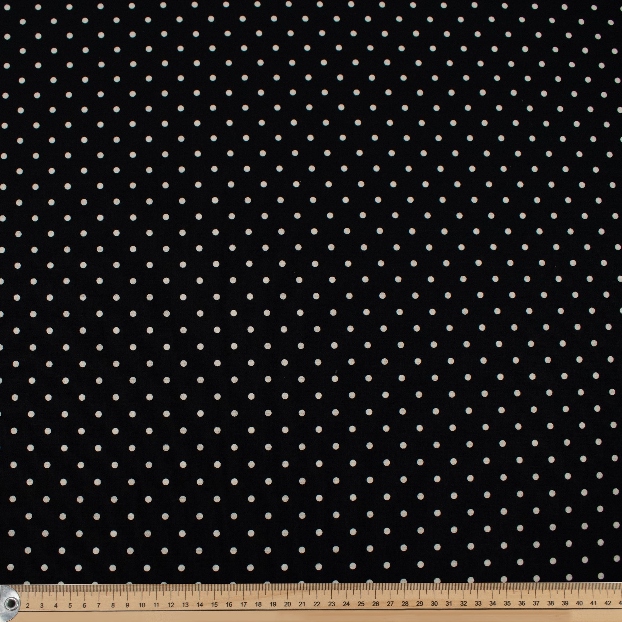 Black Natural Medium Dots Cotton Canvas Print