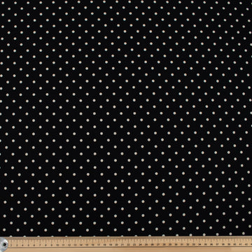 Black Natural Medium Dots Cotton Canvas Print