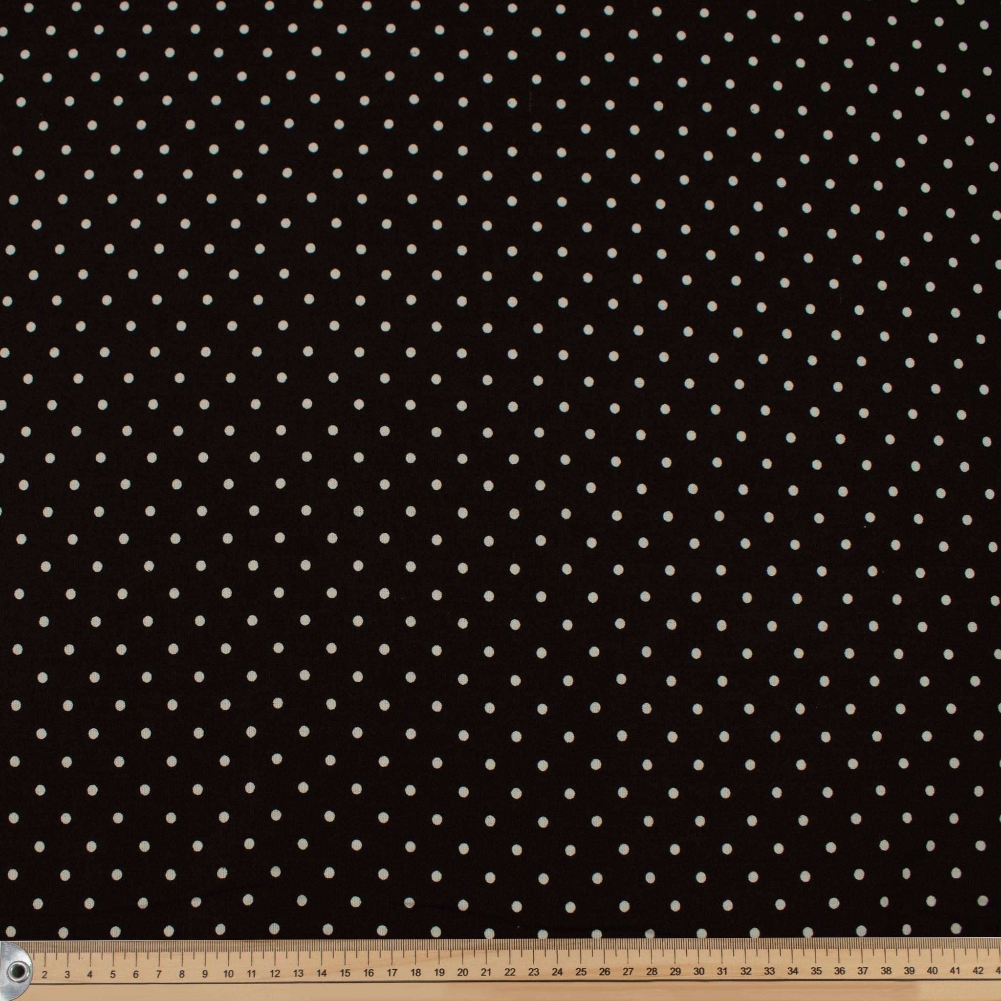 Dark Brown Natural Medium Dots Cotton Canvas Print