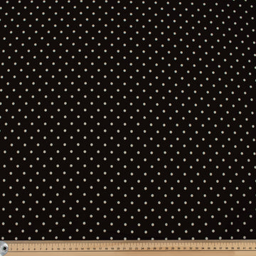 Dark Brown Natural Medium Dots Cotton Canvas Print