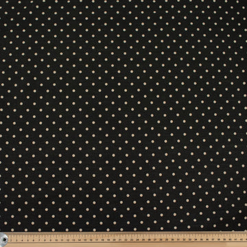 Dark Grey Natural Medium Dots Cotton Canvas Print