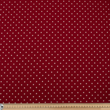 Red Natural Medium Dots Cotton Canvas Print