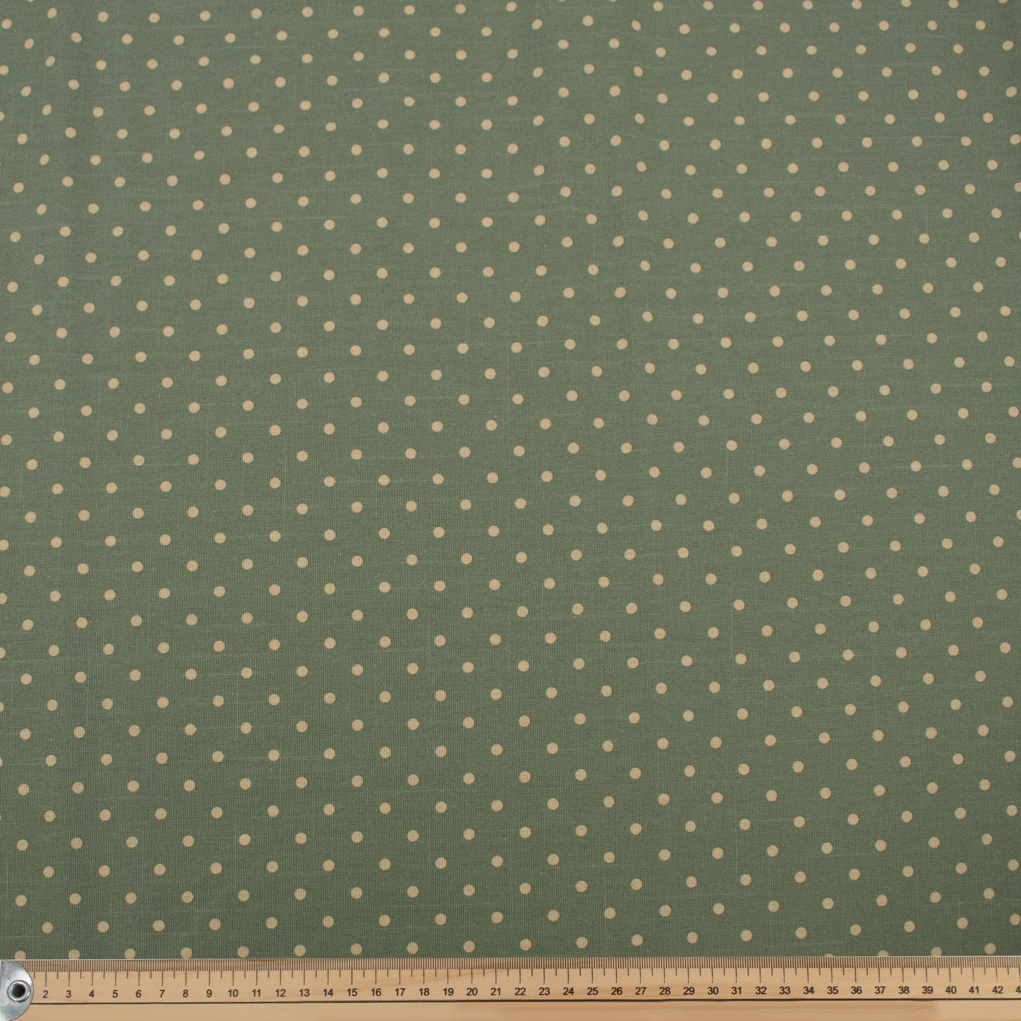 Sage Natural Medium Dots Cotton Canvas Print