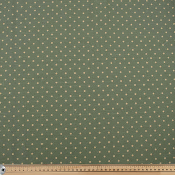 Sage Natural Medium Dots Cotton Canvas Print