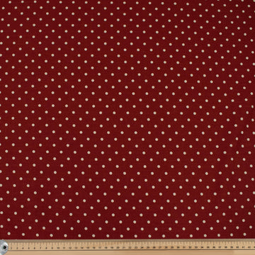 Scarlet Natural Medium Dots Cotton Canvas Print