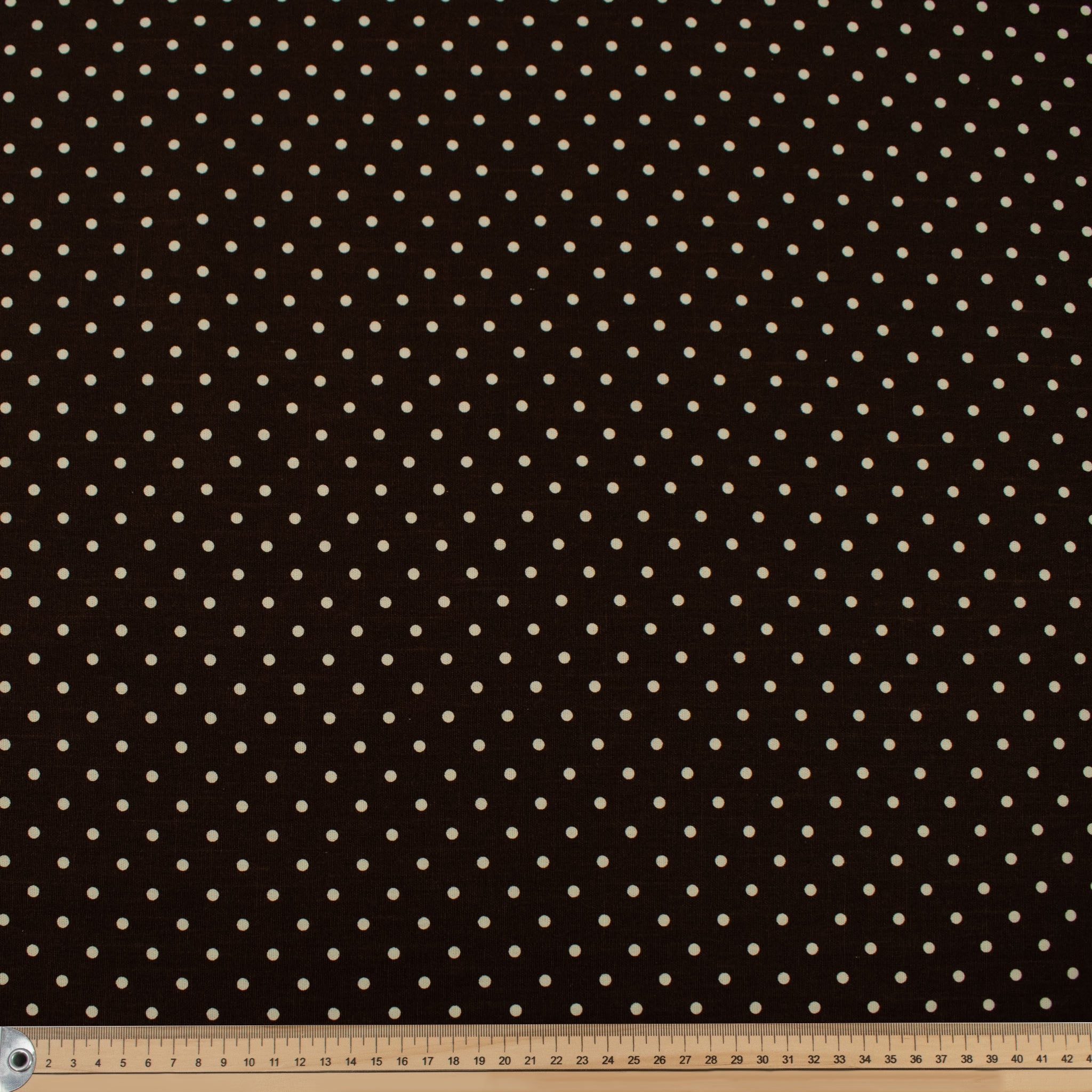 Brown Natural Medium Dots Cotton Canvas Print