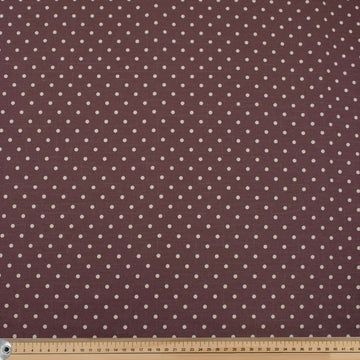 Mauve Natural Medium Dots Cotton Canvas Print