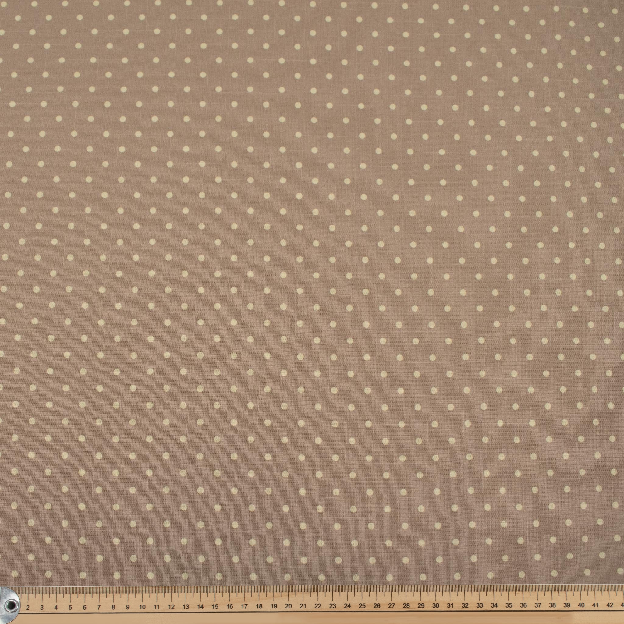 Taupe Natural Medium Dots Cotton Canvas Print