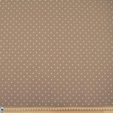 Taupe Natural Medium Dots Cotton Canvas Print