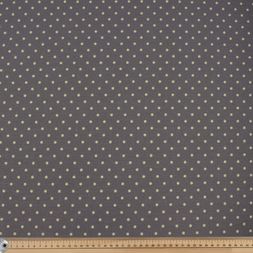 Steel Grey Natural Medium Dots Cotton Canvas Print