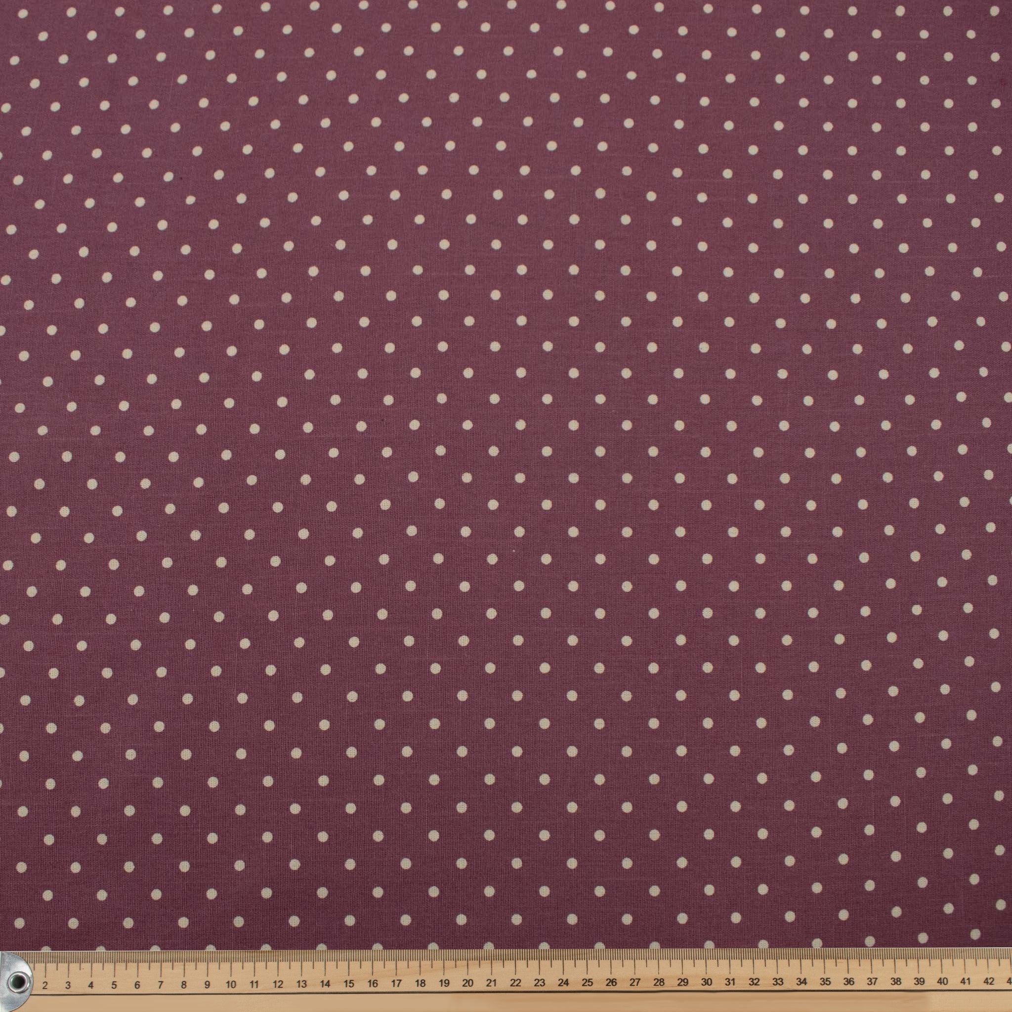 Violet Natural Medium Dots Cotton Canvas Print