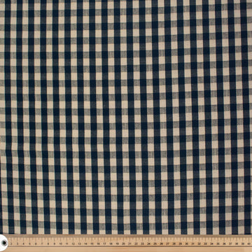 Navy Natural Gingham Cotton Canvas