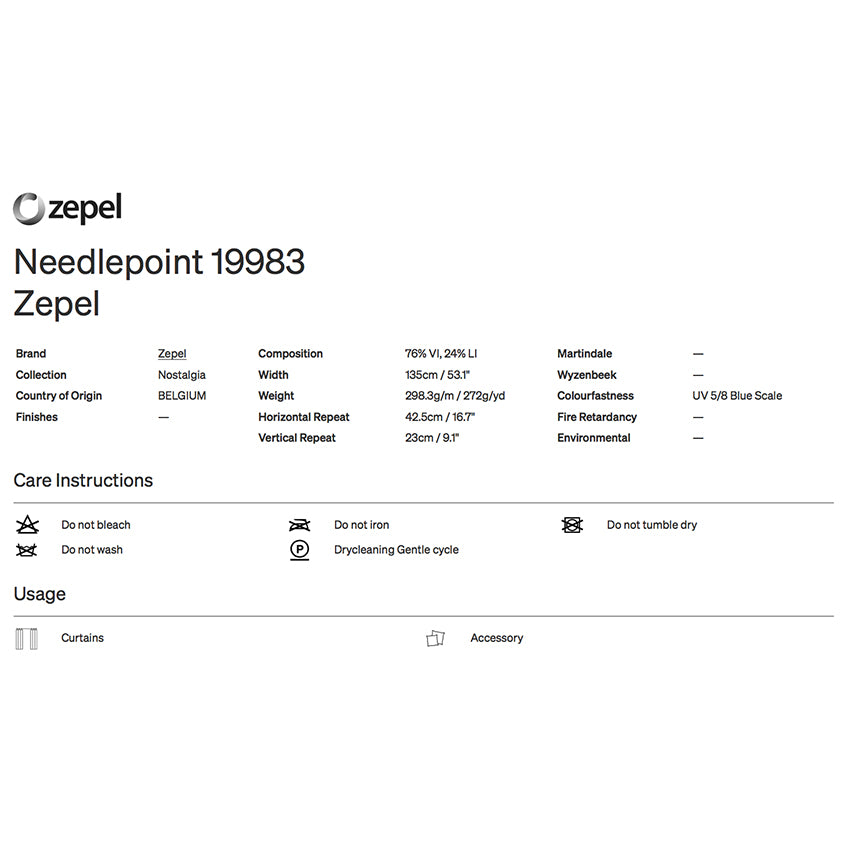 Needlepoint by Zepel Curtain Drapery Fabric