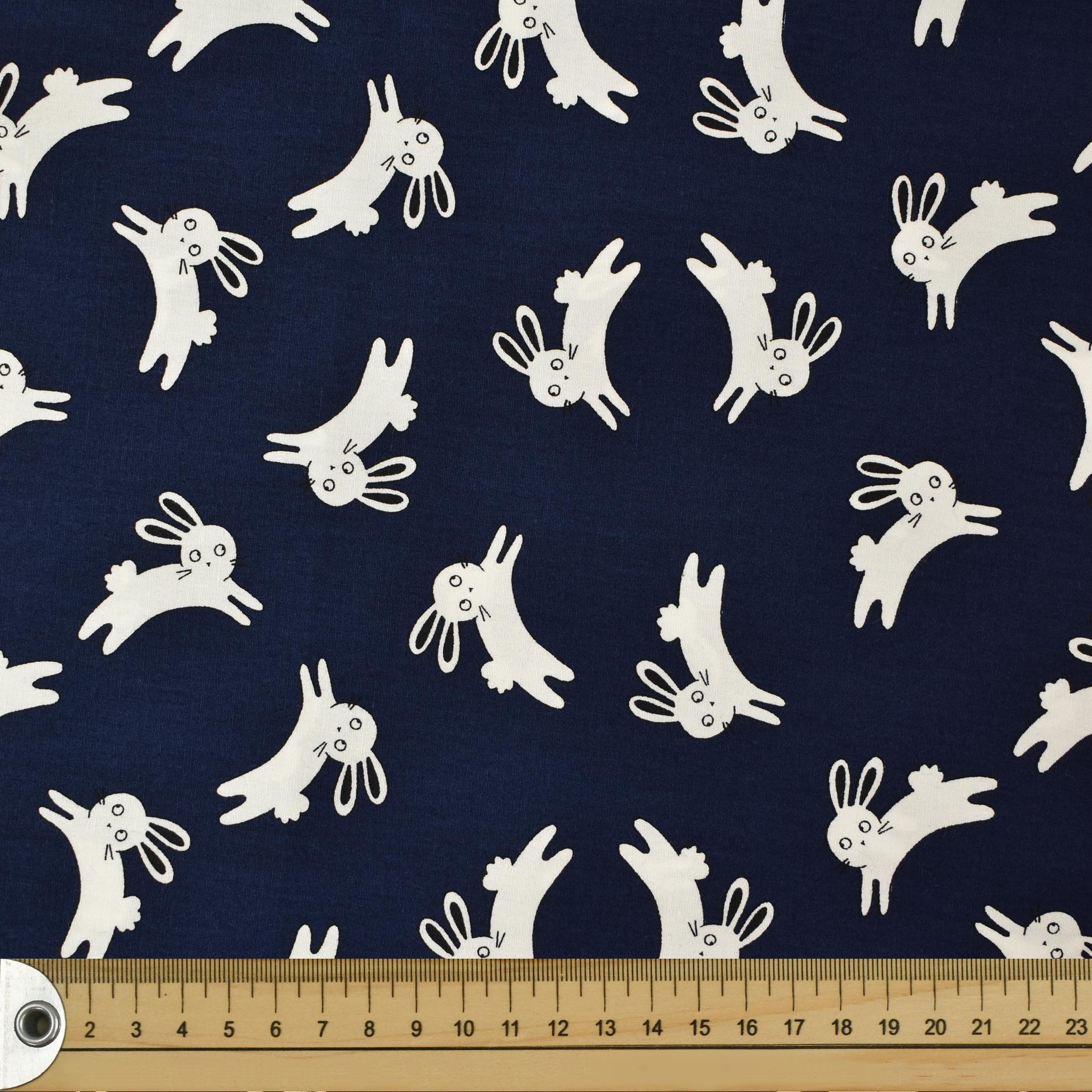 Navy Bunny Hop Cotton Print