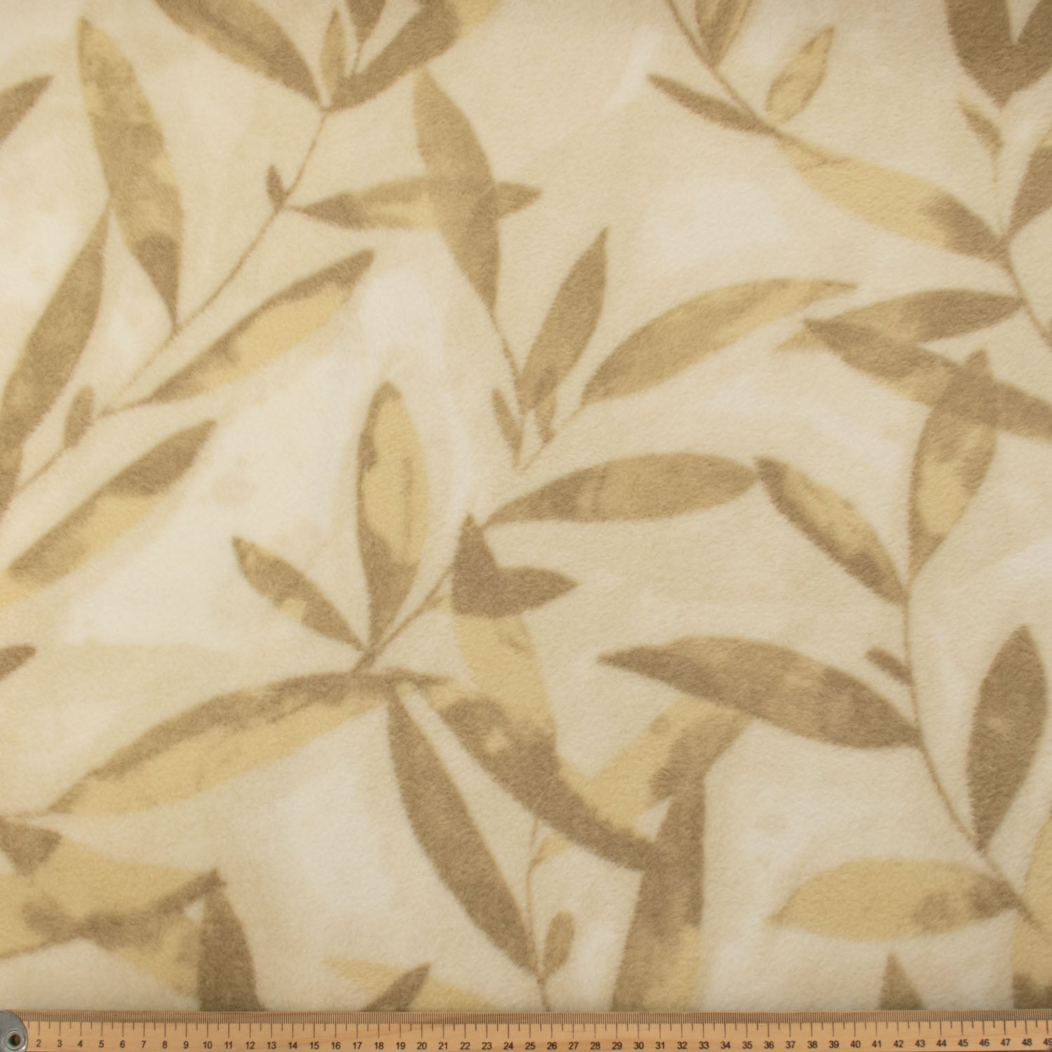 Light Brown Leaves Printed Polar Fleece Design 11