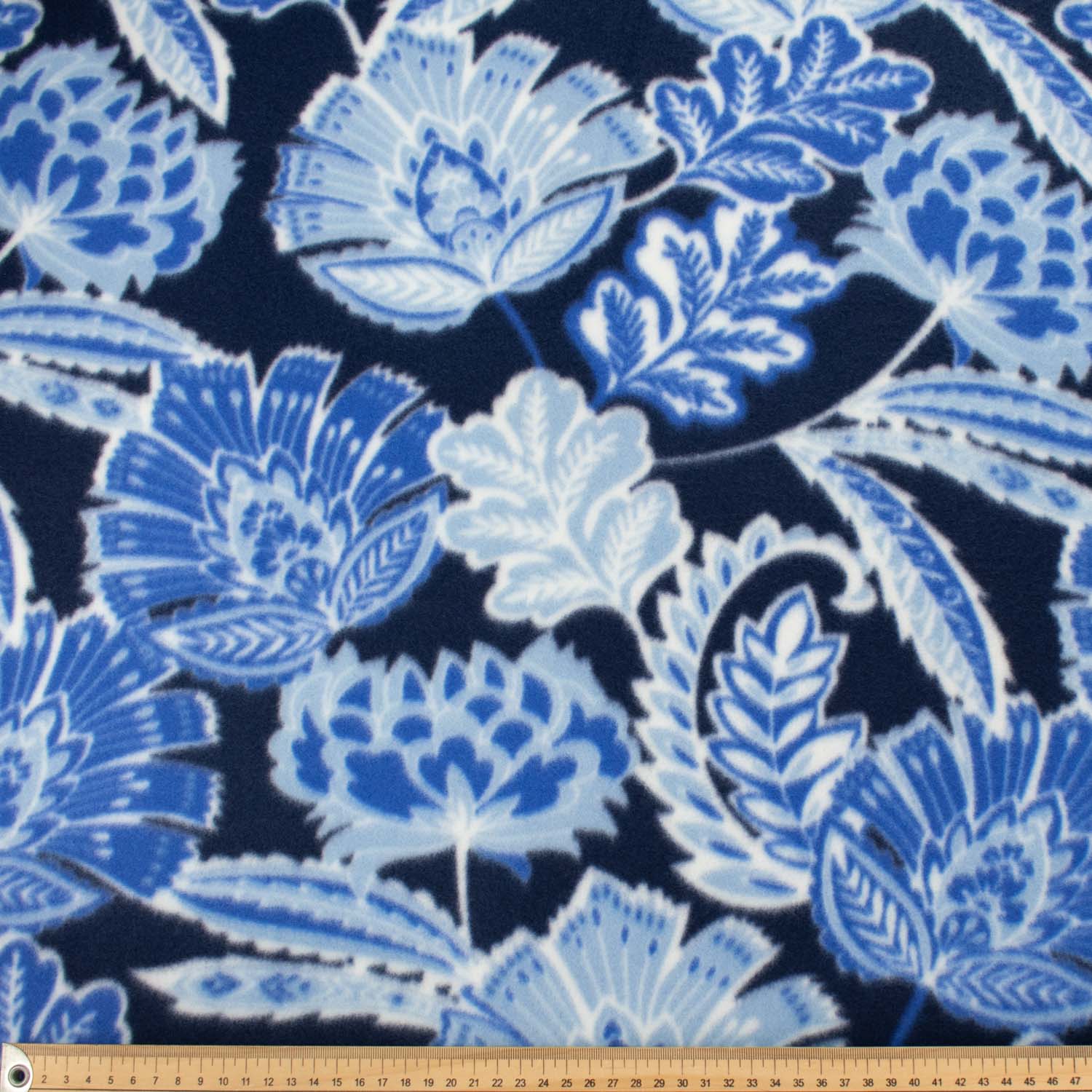 Bohemian Flowers on Navy Printed Polar Fleece Design 113