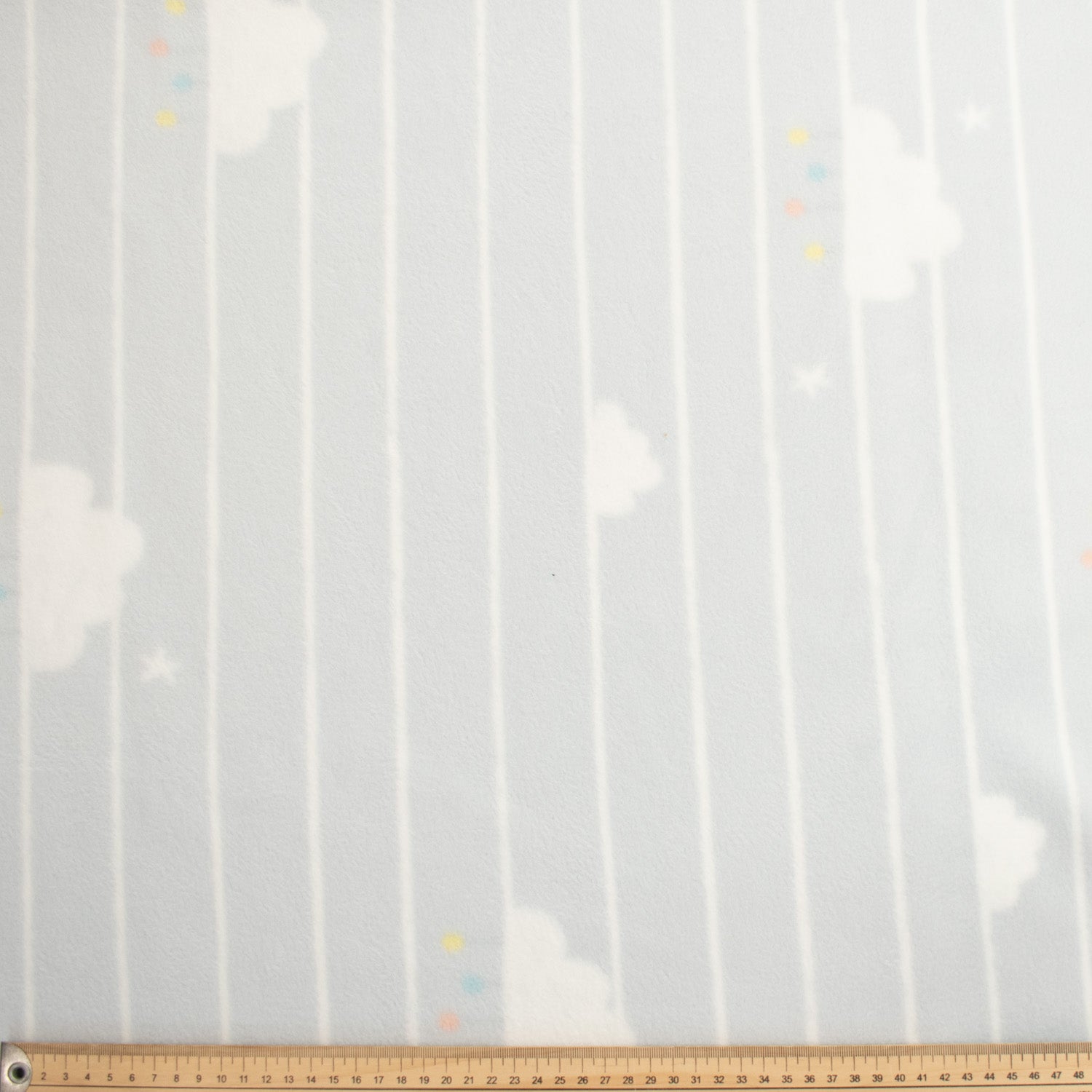 Clouds on Stripes Printed Polar Fleece Design 115