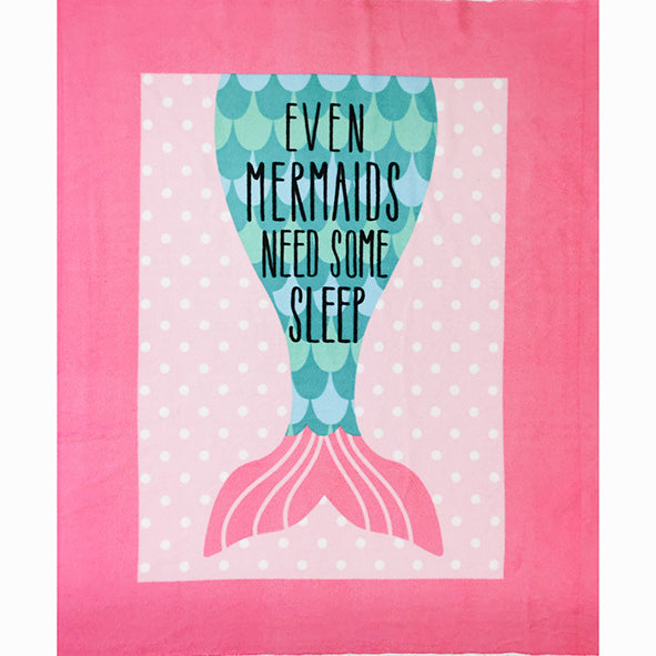Sleepy Mermaids Printed Polar Fleece Design 133 - 1.28M Panel
