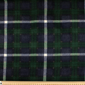 Green Blue Plaid Printed Polar Fleece Design 141