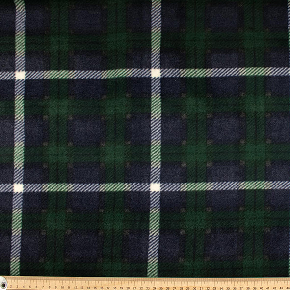 Green Blue Plaid Printed Polar Fleece Design 141
