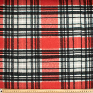 Red Black Plaid Printed Polar Fleece Design 148