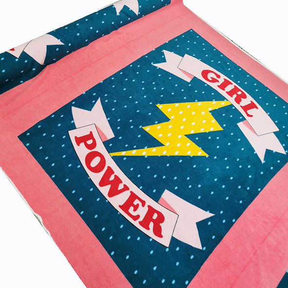 Lightning Bolt On Blue Printed Polar Fleece Design 15 - 1.28M Panel