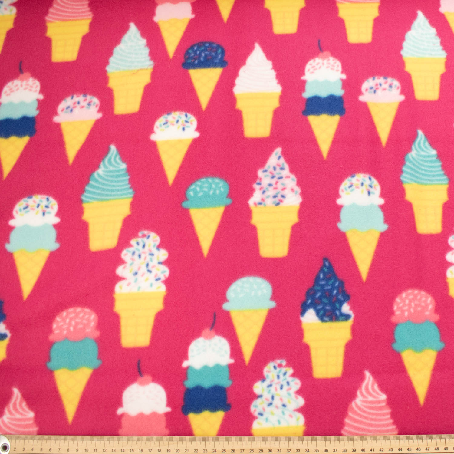 Ice Creams on Pink Printed Polar Fleece Design 16