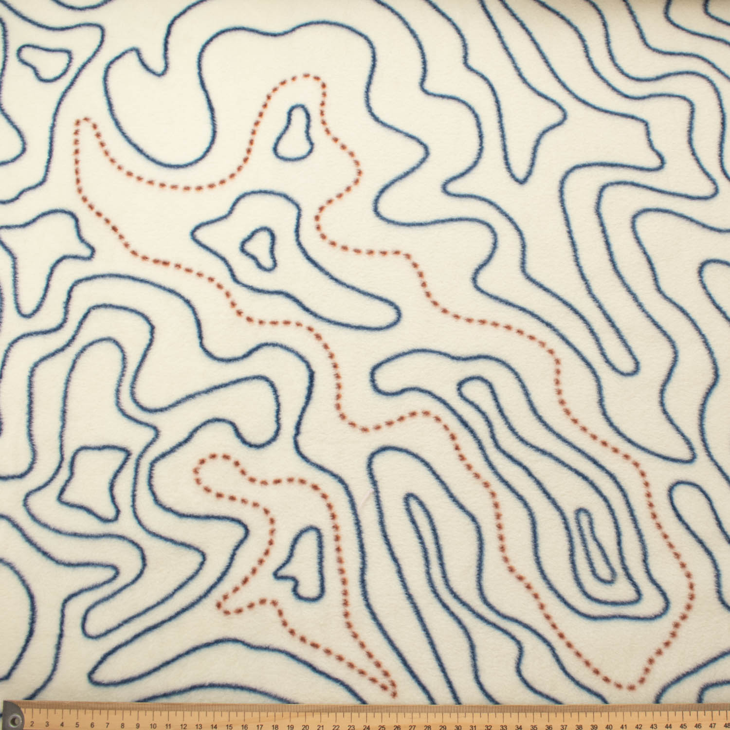 Contour Lines Printed Polar Fleece Design 167