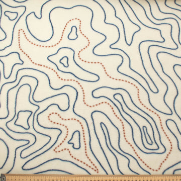 Contour Lines Printed Polar Fleece Design 167