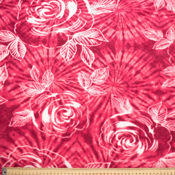 Pink Tie Dye Roses Printed Polar Fleece Design 169