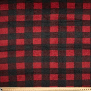 Red Check Printed Polar Fleece Design 179