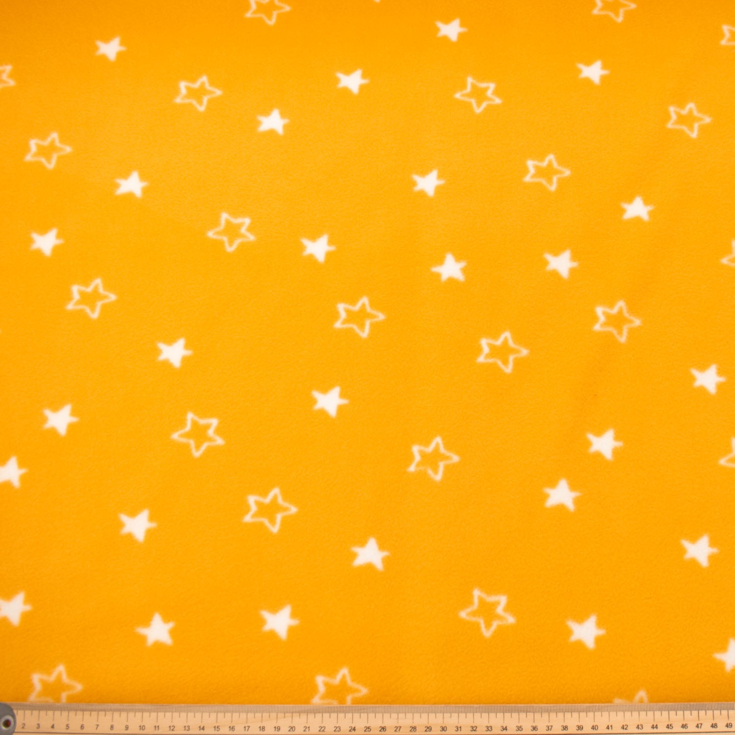 White Stars on Yellow Printed Polar Fleece Design 190