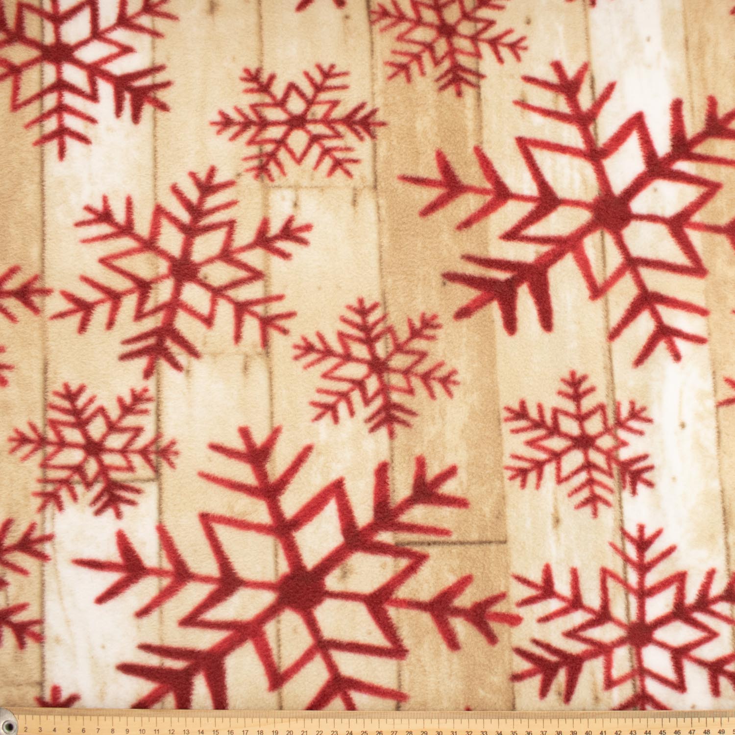 Red Snowflakes Printed Polar Fleece Design 20