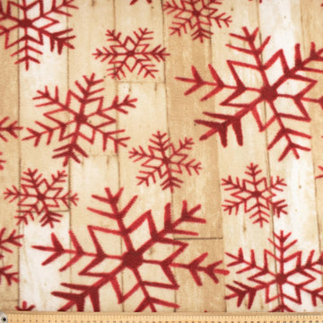 Red Snowflakes Printed Polar Fleece Design 20