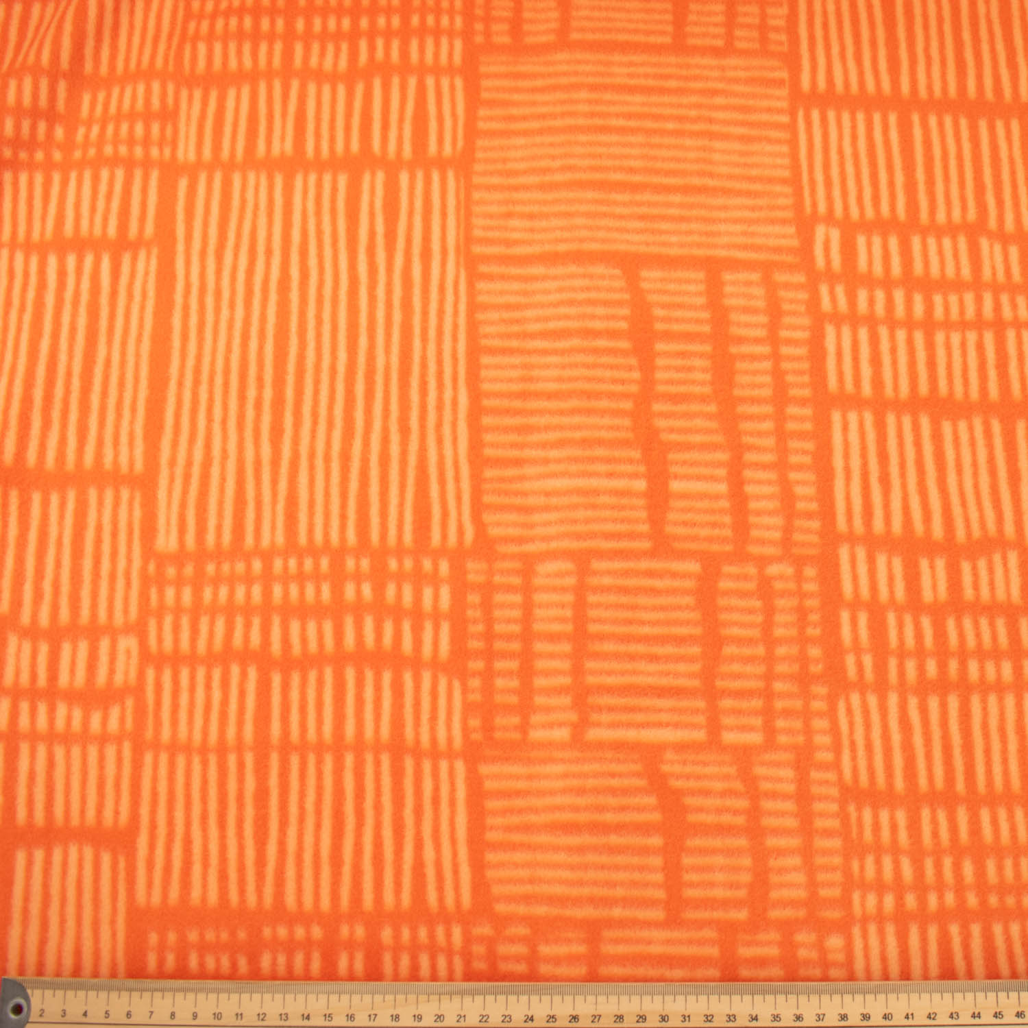 Abstract Lines on Orange Printed Polar Fleece Design 201